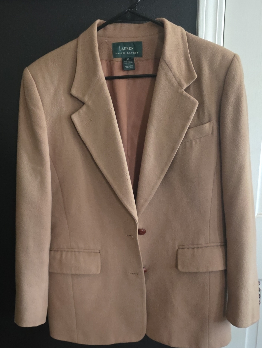 Vintage Ralph Lauren Single-Breasted Wool And Camel Blazer